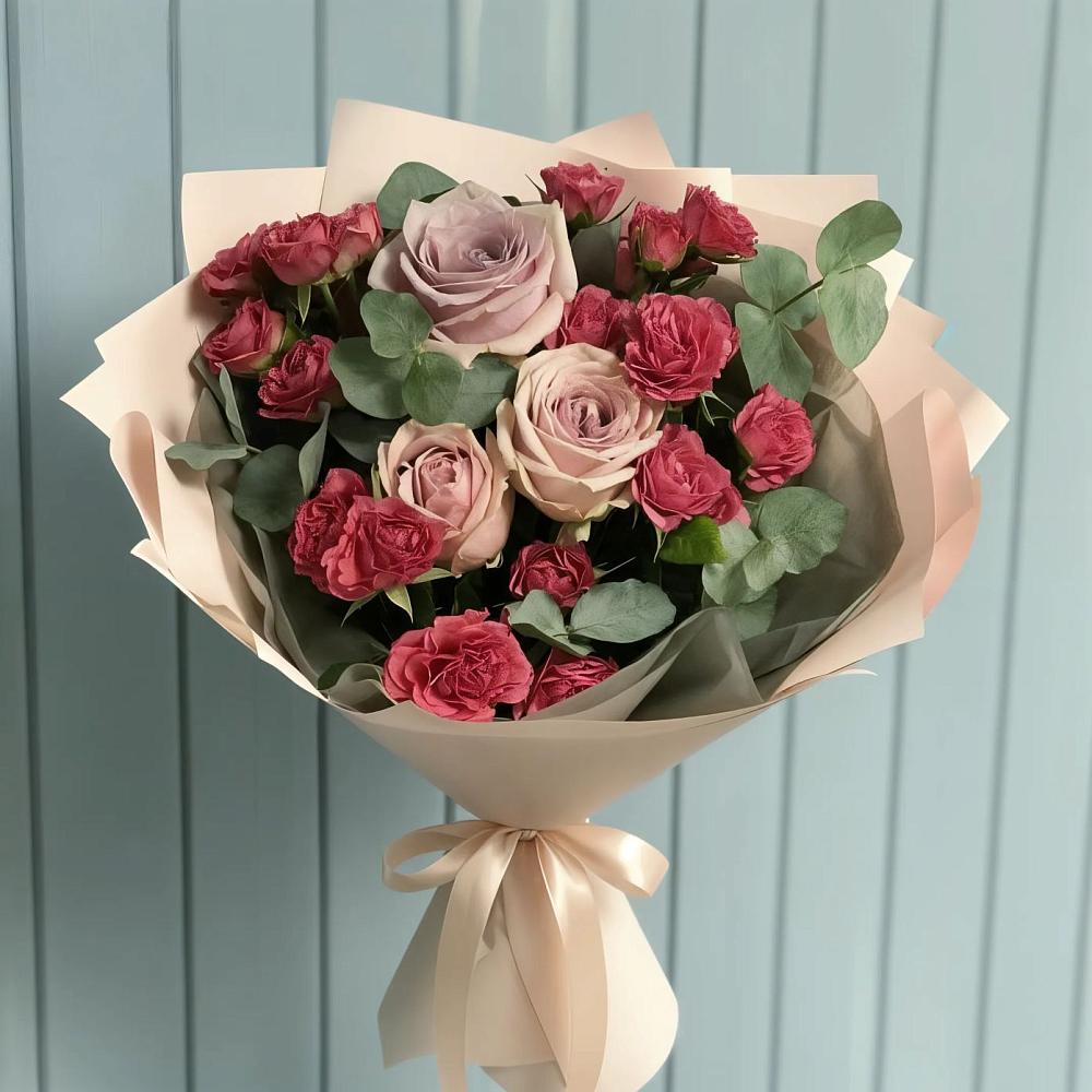 Букет цветов из: Гвоздики и Розы в Переволоцкий