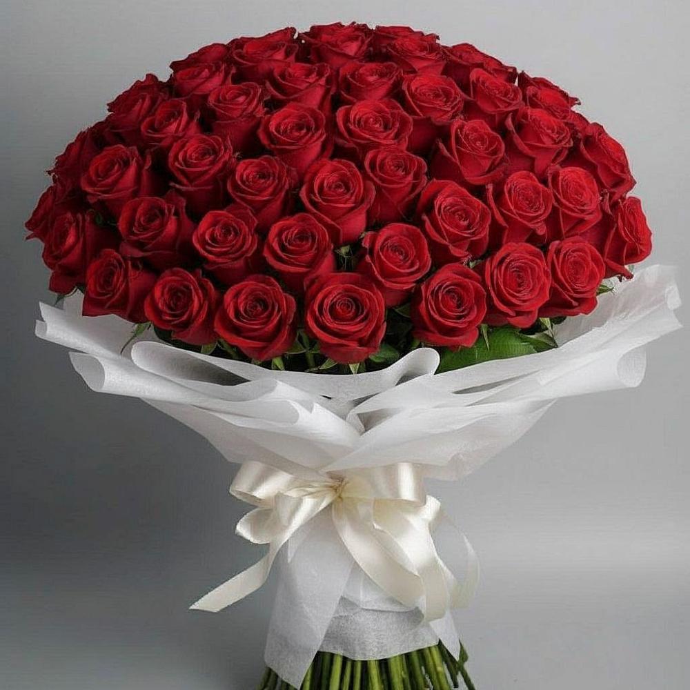 Букет 101 Красная роза Блэк Мэджик в Переволоцкий