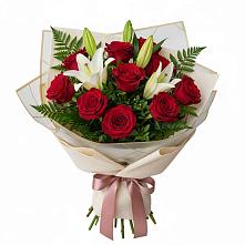 Букет цветов из:  Лилии и Розы в Переволоцкий