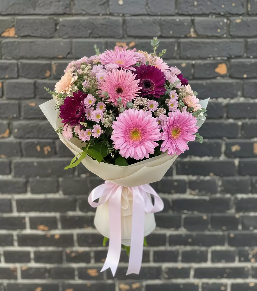 Букет цветов из: Герберы и Хризантемы в Переволоцкий