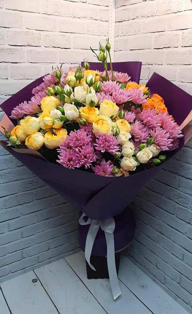 Букет цветов из: Хризантемы и Розы в Переволоцкий