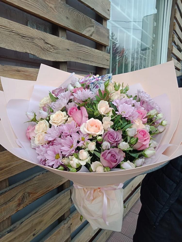 Букет цветов из: Розы и Хризантемы в Переволоцкий