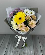 Букет цветов из:  Розы, Герберы и Хризантемы в Переволоцкий