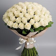 Букет 101 беля роза Белоснежка в Переволоцкий