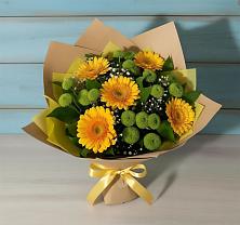 Букет цветов из:  Герберы и Хризантемы #REPLACE_PRED# Переволоцкий