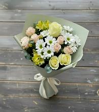 Букет цветов из:  Альстромерии, Розы и Хризантемы в Переволоцкий