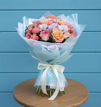 Букет цветов из:  Хризантемы и Розы в Переволоцкий