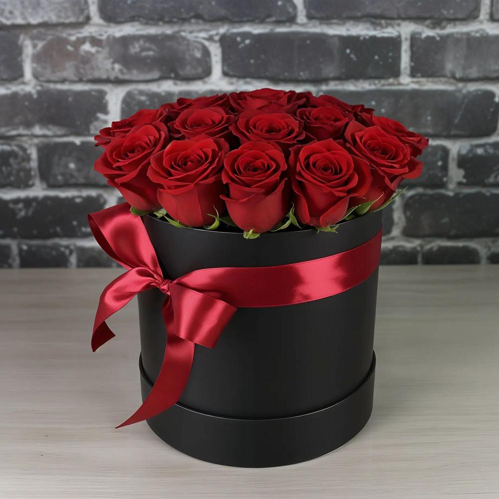 Цветочная композиция из Розы в шляпной коробке в Переволоцкий