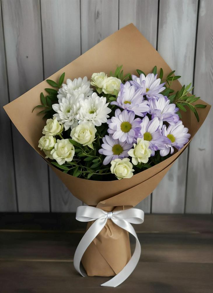 Букет цветов из: Хризантемы и Розы в Переволоцкий