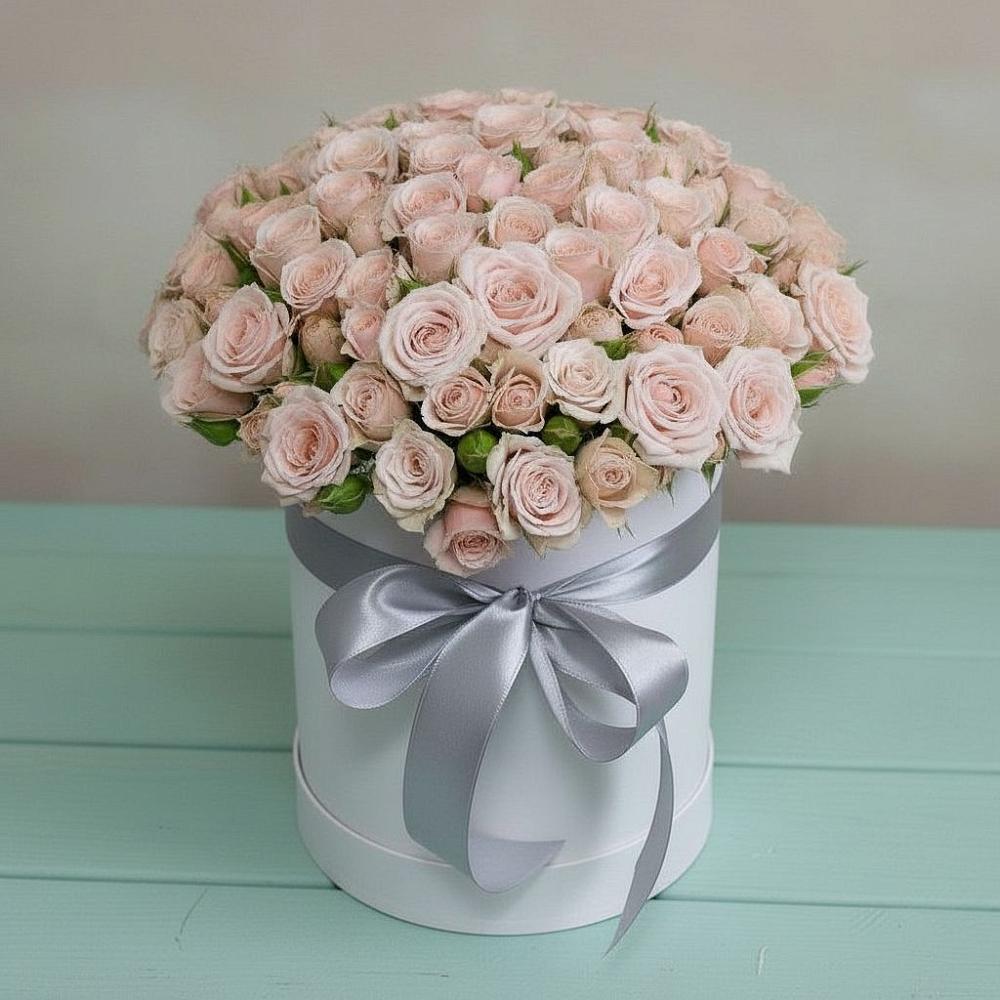 Цветочная композиция из Розы в шляпной коробке в Переволоцкий